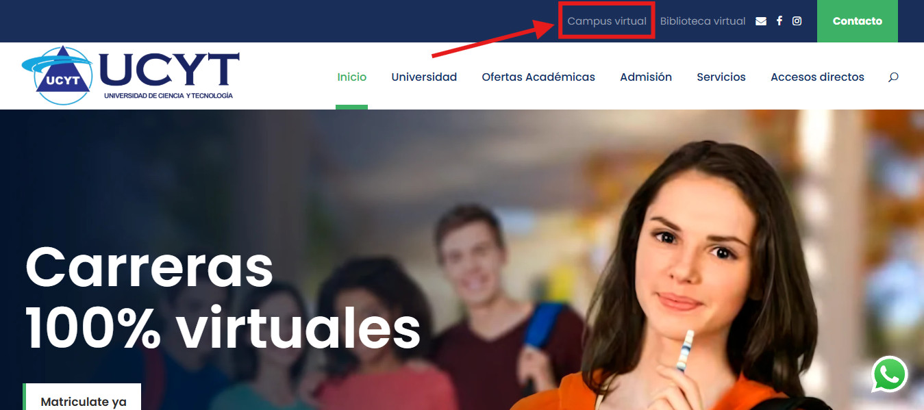 Página de inicio UCYT