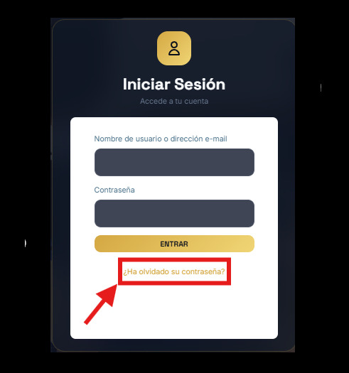 Página de recuperación de contraseña